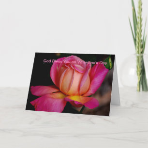 God Bless YOu on Valentine's Day Holiday Card