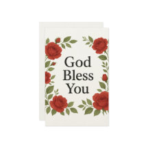 God Bless You Religious Rose Floral Cards