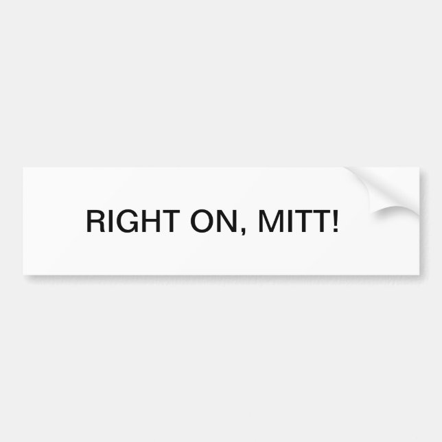 GOD BLESS YOU, SENATOR ROMNEY. BUMPER STICKER (Front)