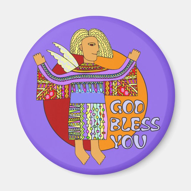 God Bless You | violet Magnet (Front)