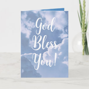 God Bless You with Background of Beautiful Clouds  Card