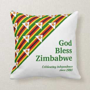 GOD BLESS ZIMBABWE Customizable Throw Pillow