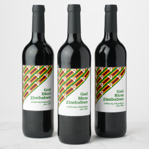 GOD BLESS ZIMBABWE Customizable Wine Label
