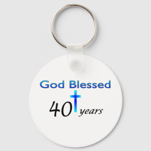 God Blessed 40 years birthday gift Keychain