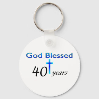 God Blessed 40 years birthday gift Keychain