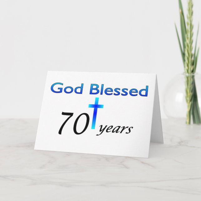 God Blessed 70 years birthday gift Card (Front)