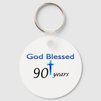 God Blessed 90 years birthday gift Keychain