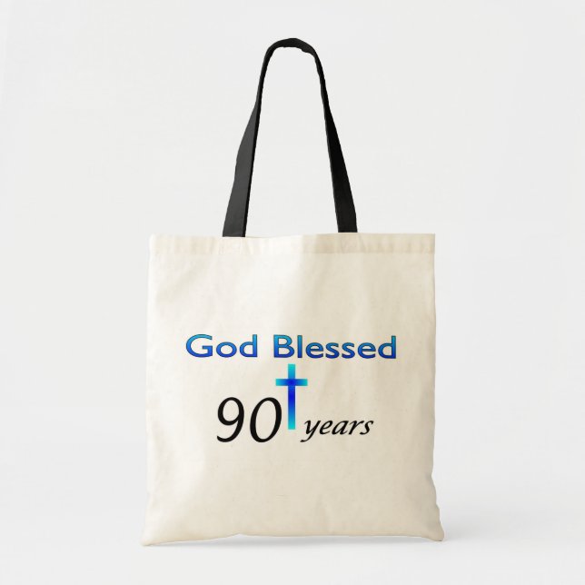God Blessed 90 years birthday gift Tote Bag (Front)