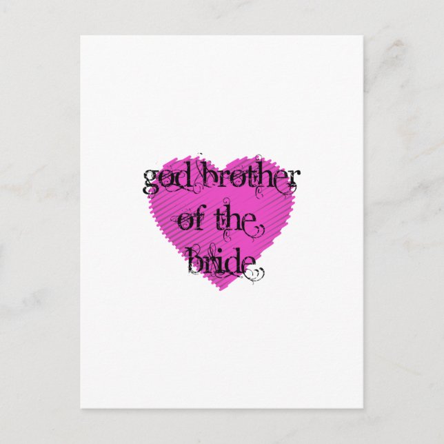 God Brother of the Bride Postcard (Front)