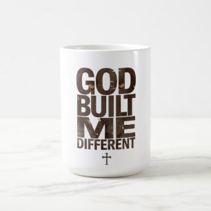 God Built Me Different Shirt, Christian Streetwear Coffee Mug