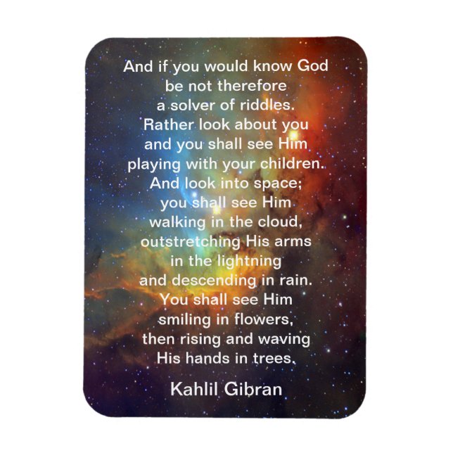 God by Kahlil Gibran Magnet (Vertical)