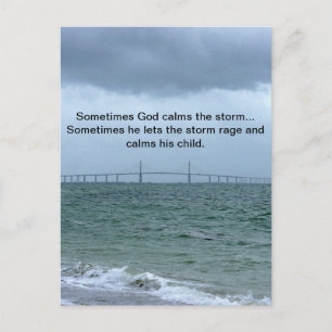 God calms the storm postcard