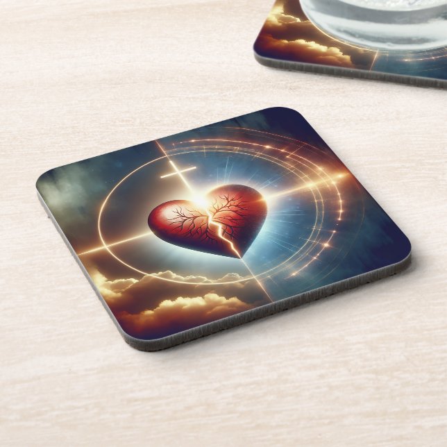 God Can Heal A Broken Heart Coaster (Left Side)