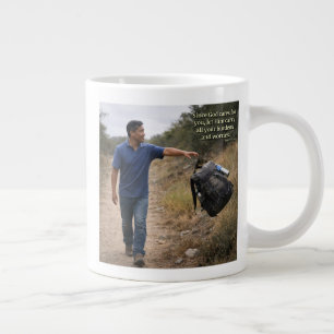 God cares for you large coffee mug