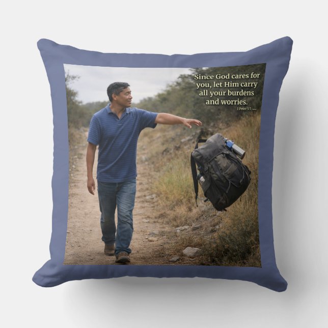 God cares for you throw pillow (Front)