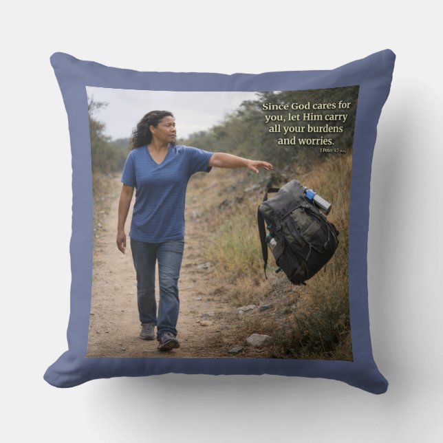 God cares for you throw pillow (Front)