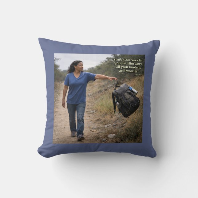 God cares for you throw pillow (Front)