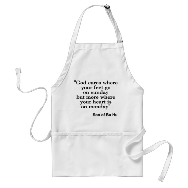 God cares more about what is in your heart standard apron (Front)