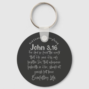 God Changed Everything with John 3.16 Bible Verse Keychain