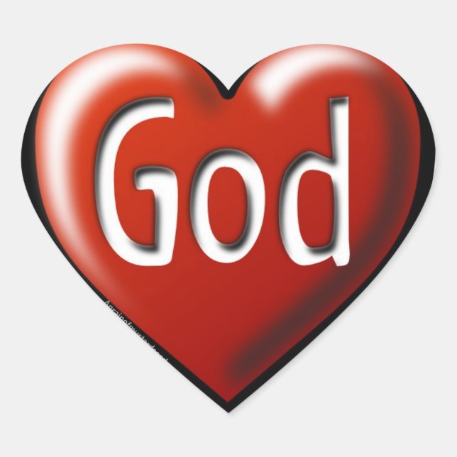 God Christian Heart Sticker (Front)