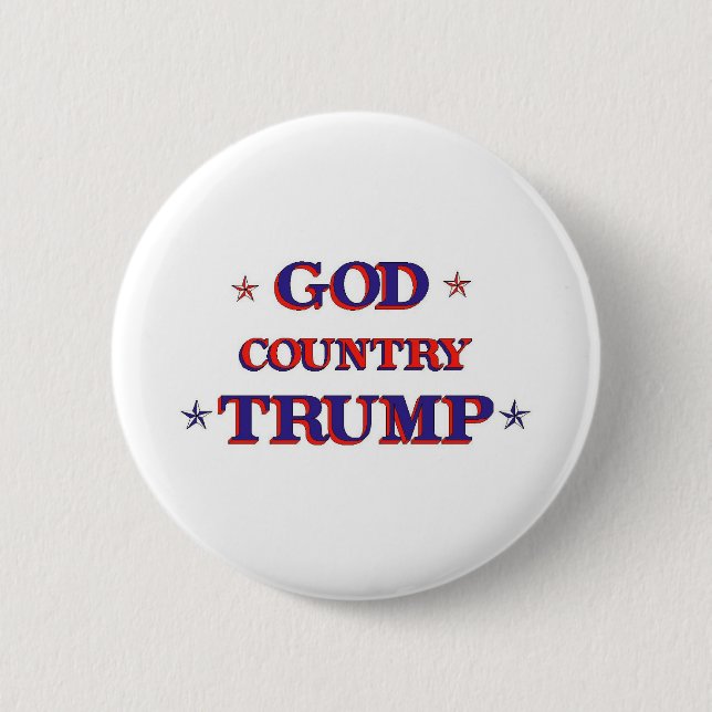 GOD COUNTRY TRUMP 2 INCH ROUND BUTTON (Front)