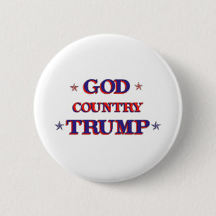 GOD COUNTRY TRUMP 2 INCH ROUND BUTTON