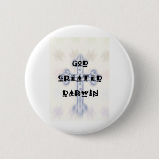 God Created Darwin 2 Inch Round Button