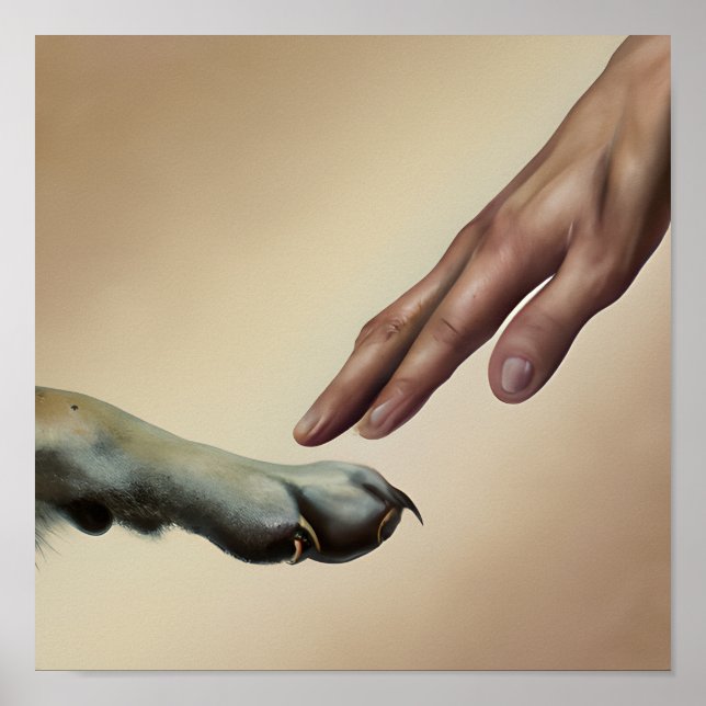 God Created Dog Portrait Art Poster (Front)
