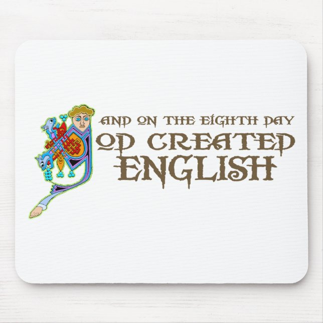 God Created English Mouse Pad (Front)