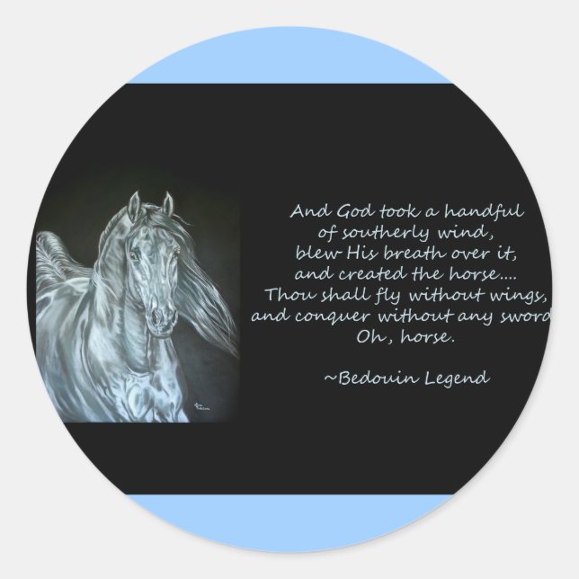 God Created Horse Classic Round Sticker (Front)