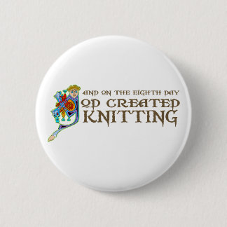 God Created Knitting 2 Inch Round Button