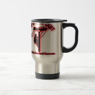 God Created Light - Funny Bible, Lineman Design Travel Mug