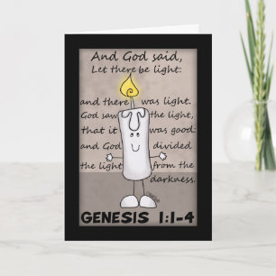 God Created Light-Genesis-Candlestick Character Thank You Card