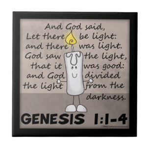 God Created Light-Genesis-Candlestick Character Tile