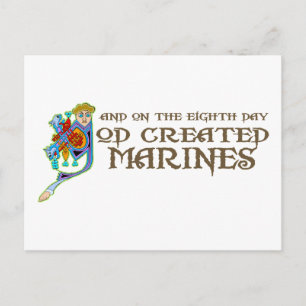 God Created Marines Postcard