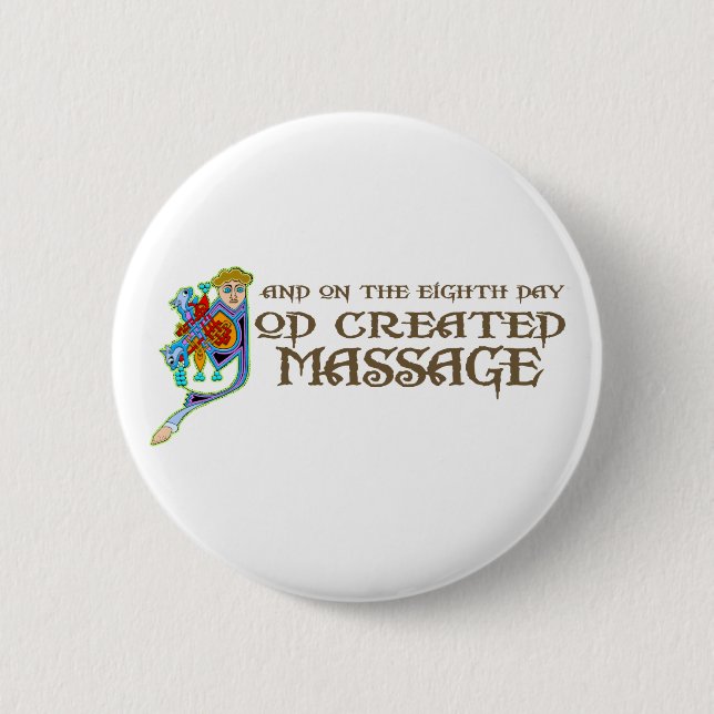 God Created Massage 2 Inch Round Button (Front)