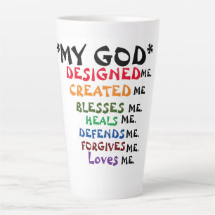 ** God Created Me** Latte Mug