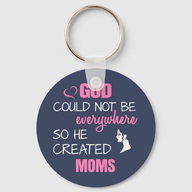 God created Moms Keychain (Front)