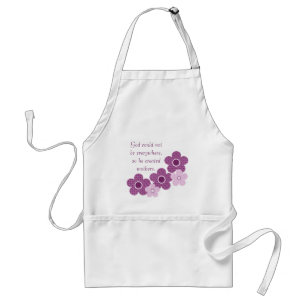 God Created Mothers Flower Apron, Lavender Standard Apron