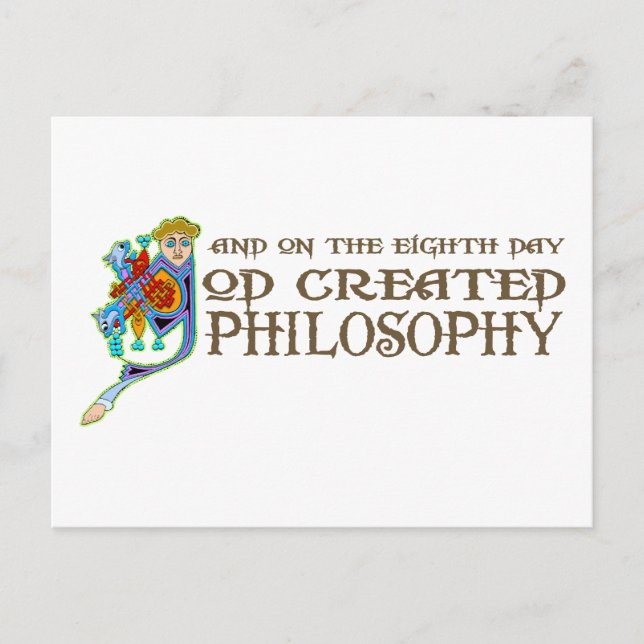 God Created Philosophy Postcard (Front)
