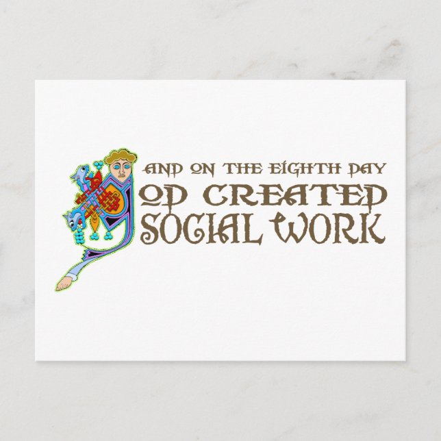 God Created Social Work Postcard (Front)