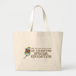 God Created Special Education Large Tote Bag