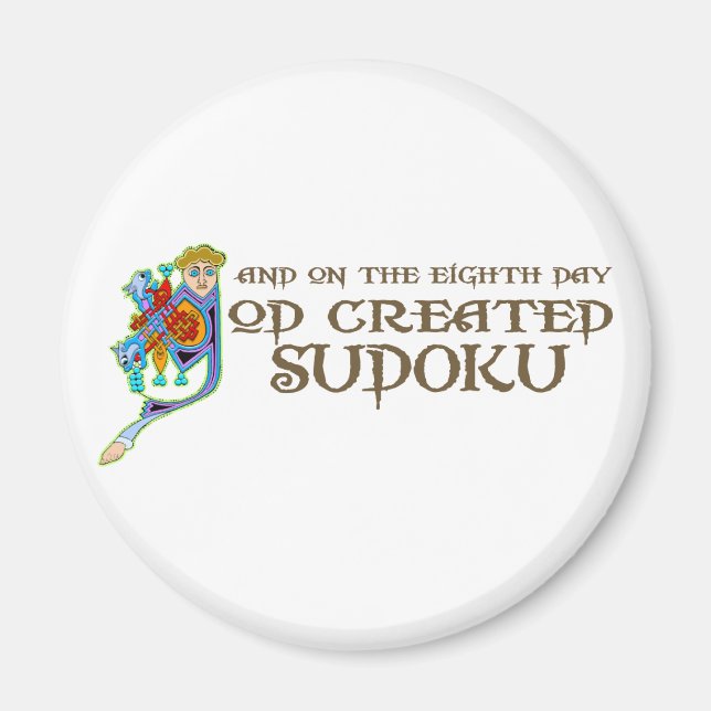 God Created Sudoku Magnet (Front)