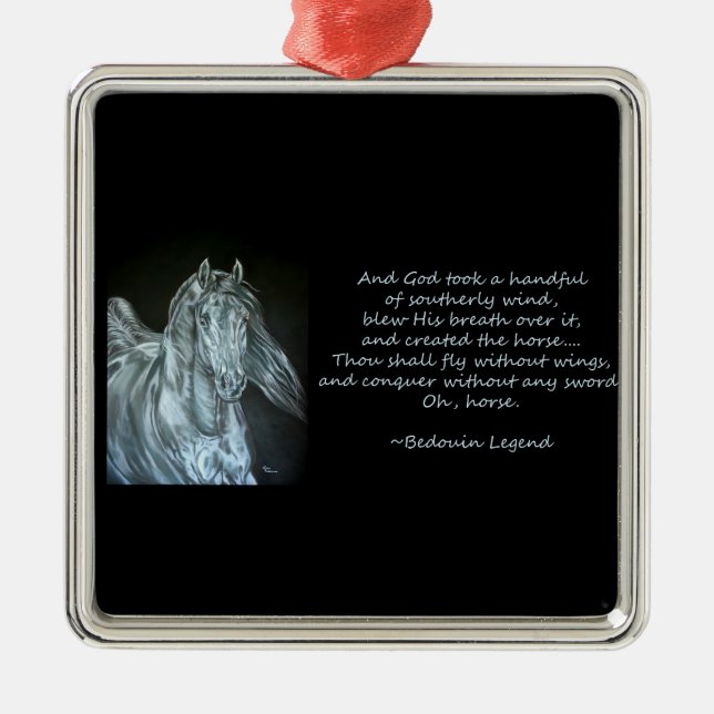 God Created the Horse Metal Ornament (Front)