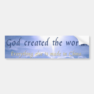 God created the world bumper sticker