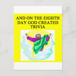 god created trivia postcard