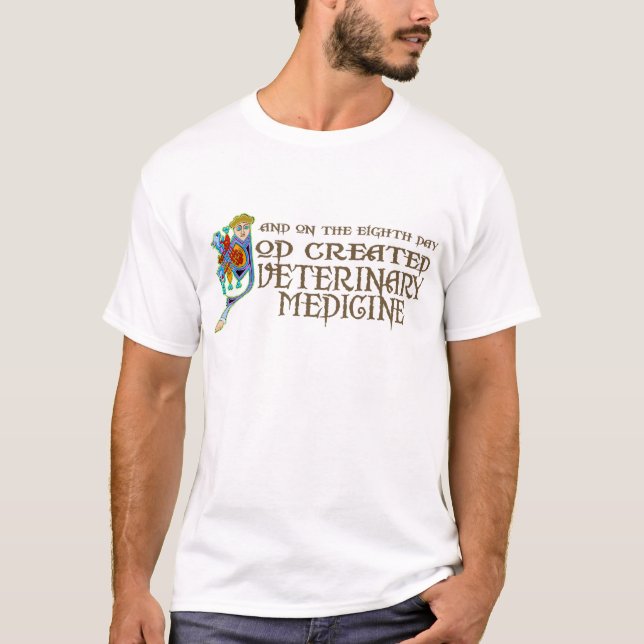 God Created Veterinary Medicine T-Shirt (Front)