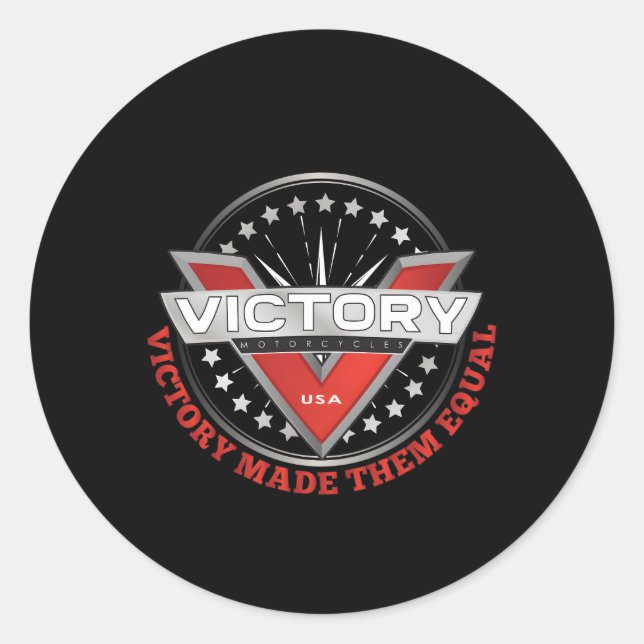 God Created Victory Made Them Equal Motorcycle Classic Round Sticker (Front)