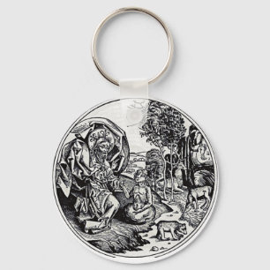 God creates man keychain