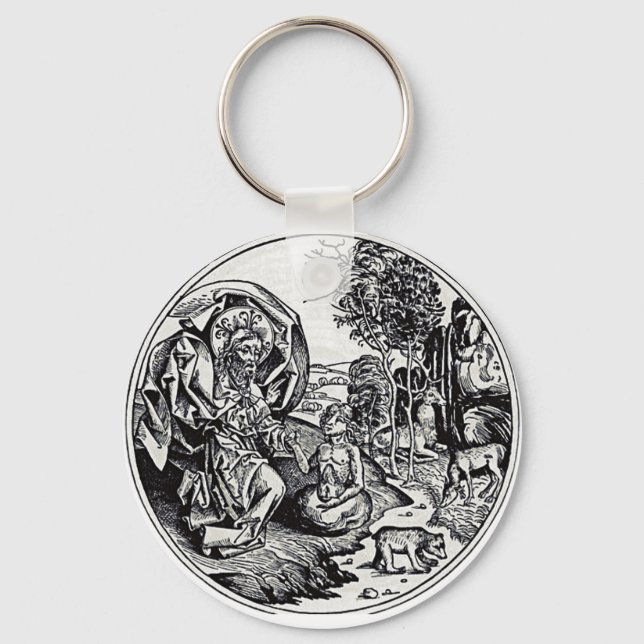 God creates man keychain (Front)